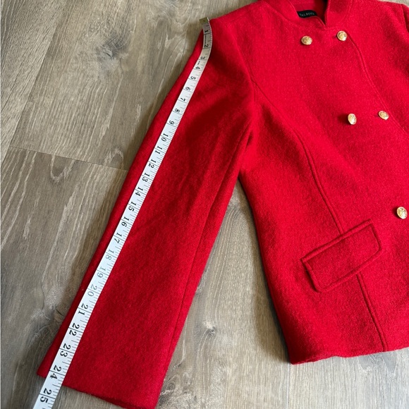 Talbots Red Double-Breasted Wool Blend Jacket – Size 14 - Picture 10 of 13
